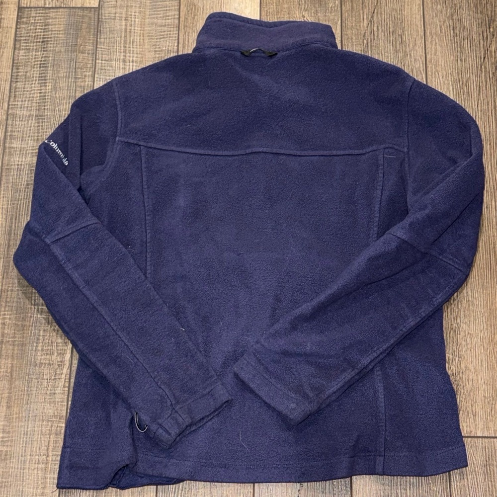 Columbia Mens XL Navy Blue Interchange Full Zip Fleece Jacket Mock Neck Outdoor - Picture 2 of 3